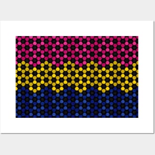 Seamless Football Pattern in Pansexual Pride Flag Colors Posters and Art